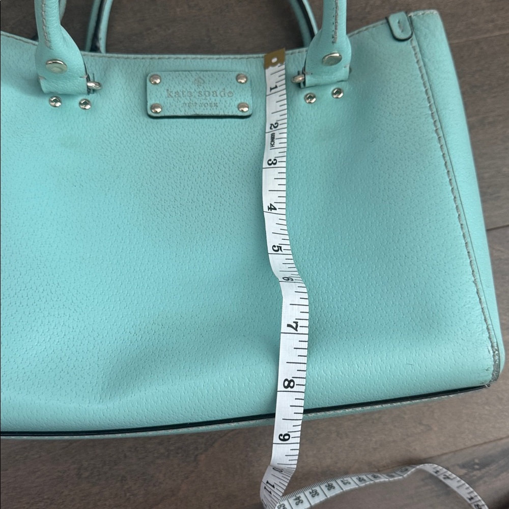 Kate Spade Wellesley Quinn Aqua Pebbled Leather Satchel Bag - Picture 10 of 10